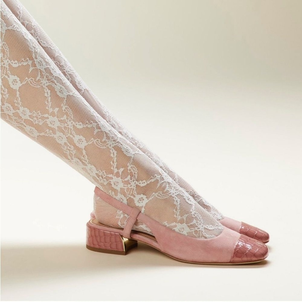 Donald Pliner Women's Rose Suede Davina Slingback Pumps Classic Old Money 6.5‎